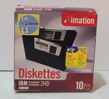 RARE 3M Imation 12881 3.5in Floppy Disk 10+1 NEON 11 Pack New Sealed Package picture