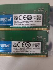 Crucial CT4G4DFS824A 4GB DDR4 RAM 2400 MHz CL17 Desktop Ram. 1 lot of 2 sticks. picture