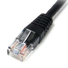 StarTech M45PATCH50BK 50Ft CAT5E Ethernet Cable Molded RJ45 Patch Cord Black picture