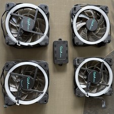 4 pack APEVIA 12L-CWH 120mm Silent Case Fan - Dual Rings White LED - 4 pack picture