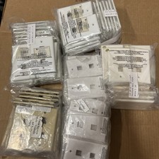 (LOT of 100) 2-Port Wall Plate Keystone RJ45 Cat6 Cat5e Insert Jack White/Beige picture
