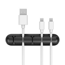 Multi ​USB Cable Organizer Cord Management Charger Desktop Clip Wire Holder US picture