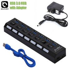 7 Port USB 3.0 Hub Splitter Adapter High Speed Extension For PC Laptop Desktop picture