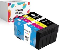 4PACK 802XL T802XL Ink Cartridges For Epson WorkForce WF-4720 WF-4730 WF-4734 picture