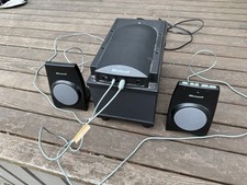 Vintage Microsoft Digital Sound System 80 PC Desktop Speakers Subwoofer Desk picture