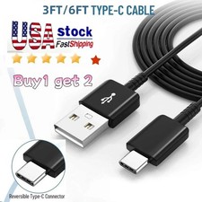 2 Pack  USB-A to Type-C Fast Charging Data SYNC Charger Cable Cord 3FT/6FT LONG picture