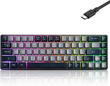 Wired Portable 60% Mechanical Feeling Gaming Keyboard,Rgb LED Backlit Compact 68 picture