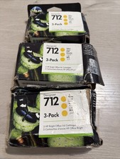 Lot Of 3 Genuine HP 712 DesignJet Yellow Ink Cartridges 3-Pack (3ED79A) Untested picture