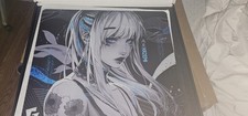 GLSSWRKS Kazemi Limited Edition Glass Mousepad Blue 490x420mm Gaming USED picture
