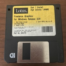 Lotus Freelance Graphics 2.01 Windows 3.5” Floppy Disks 1-9 Vintage 1993 picture