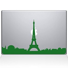 The Decal Guru 2070-MAC-12M-LG Paris City Skyline Decal Vinyl Green 12