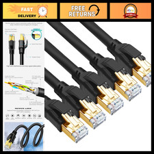High-Speed CAT 8 Ethernet Cable 6ft, 5-Pack, 40Gbps, Ultra-Fast Network Cable picture