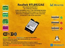 Realtek RTL8922AE M.2 WIFI 7 802.11BE Bluetooth 5.4 BE6500 MLO Windows 11 Linux picture