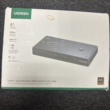 UGREEN USB-C KVM Switch 2 Monitors 2 Laptops with 4 USB 3.0 Ports 4K@60Hz picture