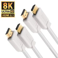 2 Pack HDMI Cable, 2.1 Version, 8K 60Hz, 48Gbps, Gold Connectors, 3ft , White picture