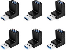ELUTENG 90 Degree USB 3.0 Adapter 6 Pack - Right Angle Male to Female Up/Down/Le picture