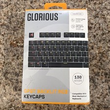 Glorious GPBT Backlit Keycaps Translucent Shine Through English US Black 130pc picture