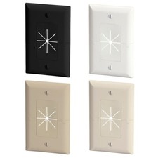 1 Gang Split Wall Plate Flexible Opening Audio Video Cable Pass Through picture
