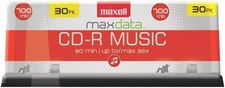 CD-R Blank Media 30 Pack Spindle Maxell Audio Music 32X 80 Minute 700MB Player picture