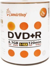Smart Buy 100 Pack DVD+r 4.7Gb 16X Logo Blank Data Video Movie Recorda Electr... picture
