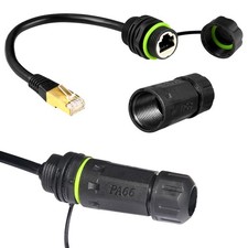 2 PCS M20 RJ45 Shield Waterproof Cat6A Ethernet Extension Connector picture