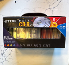 TDK Data CD-R Recordable 80 Min 48x 50 (read description) Pack Slimline Cases picture