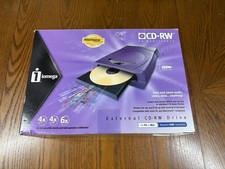 iomega USB External CDRW Drive In Box Vintage 00s Z250USBPCMP with Cable Vtg picture