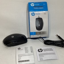 HP X500 USB Computer Mouse Optical Wired Black New In Box picture