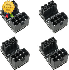 4Pcs GPU VGA Pcie 8Pin Male 180 Degree Angled to 8Pin Female Power Adapter picture