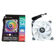 Thermaltake CL-F078-PL14SW-A Riing Duo 14 LED RGB Radiator TT Prem, 3 Pack BLK picture