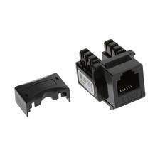 5 Pack of RJ11/12 (CAT3) 110 Type Keystone Jack Black picture