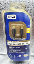 Genuine Ativa 10ft 3m Gold Series High Speed UISB 2.0 Cable A & B Plug  picture