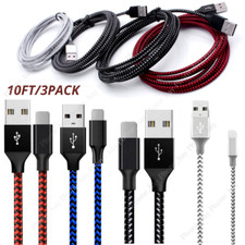 3PACK 10FT Fast Charger USB Cable Braided For iPhone Apple Cord 6 7 8 XR XS X 13 picture