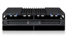 ICY DOCK 4 Bay 2.5 SAS/SATA SSD/HDD Tool Free Mobile Rack for 5.25