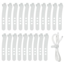 uxcell 20Pcs Silicone Cable Ties, 3 Hole Reusable Rubber Cord Tie Adjustable ... picture