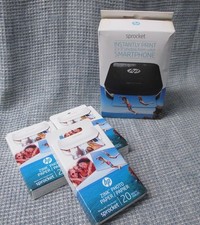 HP Sprocket Portable Photo Printer Black Bluetooth with 60 ZInk Photo Paper picture