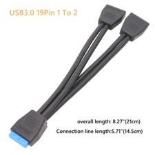 USB 3.0 Header Extension Cable 19/20 Pin 1 to 2 Y Splitter Extension Adapter picture