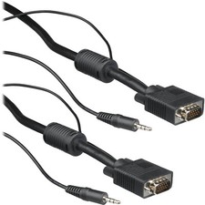 50ft ELKA Premium VGA Male to Male High Durable Cable with 3.5mm Audio Jack picture