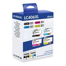 4 Pack Compatible LC-406 LC406 Extra Capacity Ink Cartridge for Brother Printer picture