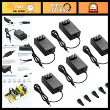 12V 3A Power Supply Adapter, 36W DC Power Cord, 10 Pack, Compatible with LED Lig picture