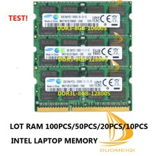 LOT Samsung 8GB DDR3L / DDR3 12800L / 12800S / 10600S Laptop Memory RAM 100pcs & picture