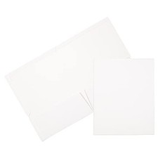  Laminated Two Pocket Glossy School Folders - Letter Pack of 6 Folders White picture