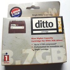 NOS Iomega 3.7GB Higher Capacity  One Cartridge for Ditto 2GB Drives Vintage picture