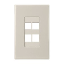 Construct Pro 4-Port Keystone Wall Plate with Screwless Face (Light Almond) picture
