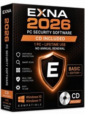 EXNA 2026 Antivirus Security Software CD Included Windows 10/11 1 PC BRAND NEW picture