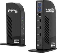 Plugable USB-C Triple Monitor Docking Station: 13-in-1 Laptop Dock with Black  picture
