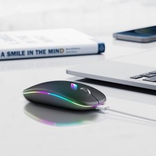 Bluetooth 5.2+ 2.4G Cordless For Laptop PC Rechargeable, LED, Silent, Ultra-thin picture