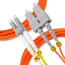 SIIG OM2 LC to SC  62.5/125 Fiber Optic Cable Multimode Duplex Orange Cord 3M picture