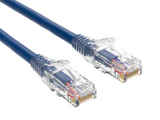 5ft Cat6 Ethernet Patch Cable with Clear Boot, UTP, Pure Bare Copper, Blue picture