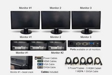 LOT OF 3 Computer Monitors Lot - ASUS   Working (Missing Buttons) picture